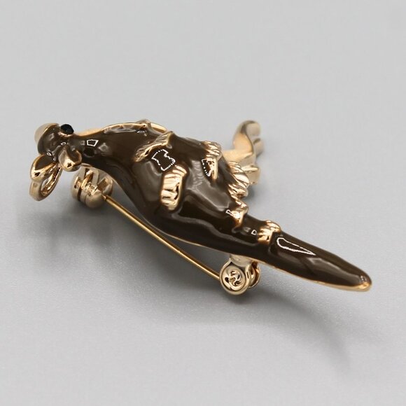 Jewelry pin brooch kangaroo animal Australia brown yellow gold tone fashion new - Picture 4 of 6